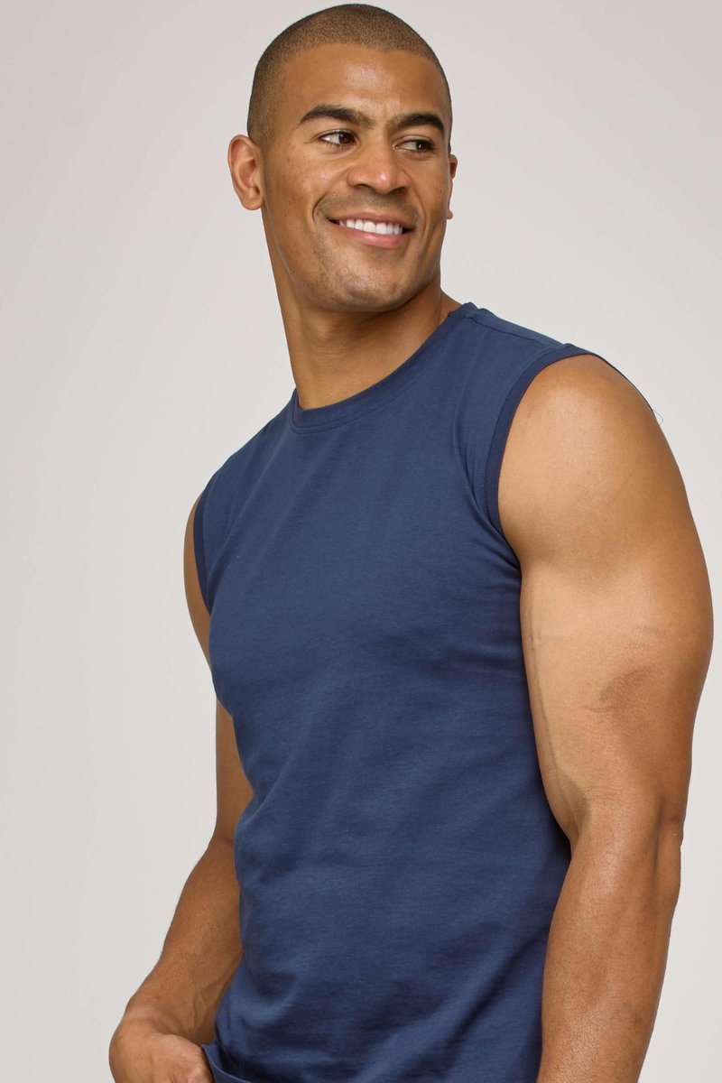 Real Essentials 5 Pack: Men's Cotton Sleeveless Crewneck Tank Top Casual Shirts Tees (Big & Tall Available)- Set 5, XL