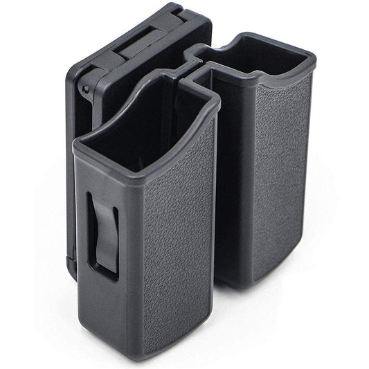 RioRand Magazine Pouch Double Magazine Holster Universal 9mm .40 Caliber Stack with 1.5-2 Inches Belt Clip Compatible with Most Pistol Clips