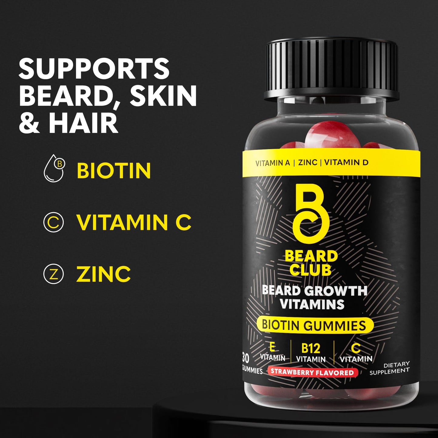 Beard Club - Beard Growth Serum with Natural Castor, Coconut and Avocado to Grow a Thicker, Fuller Beard, Fill in Patches and Stimulate Healthier Facial Hair Growth