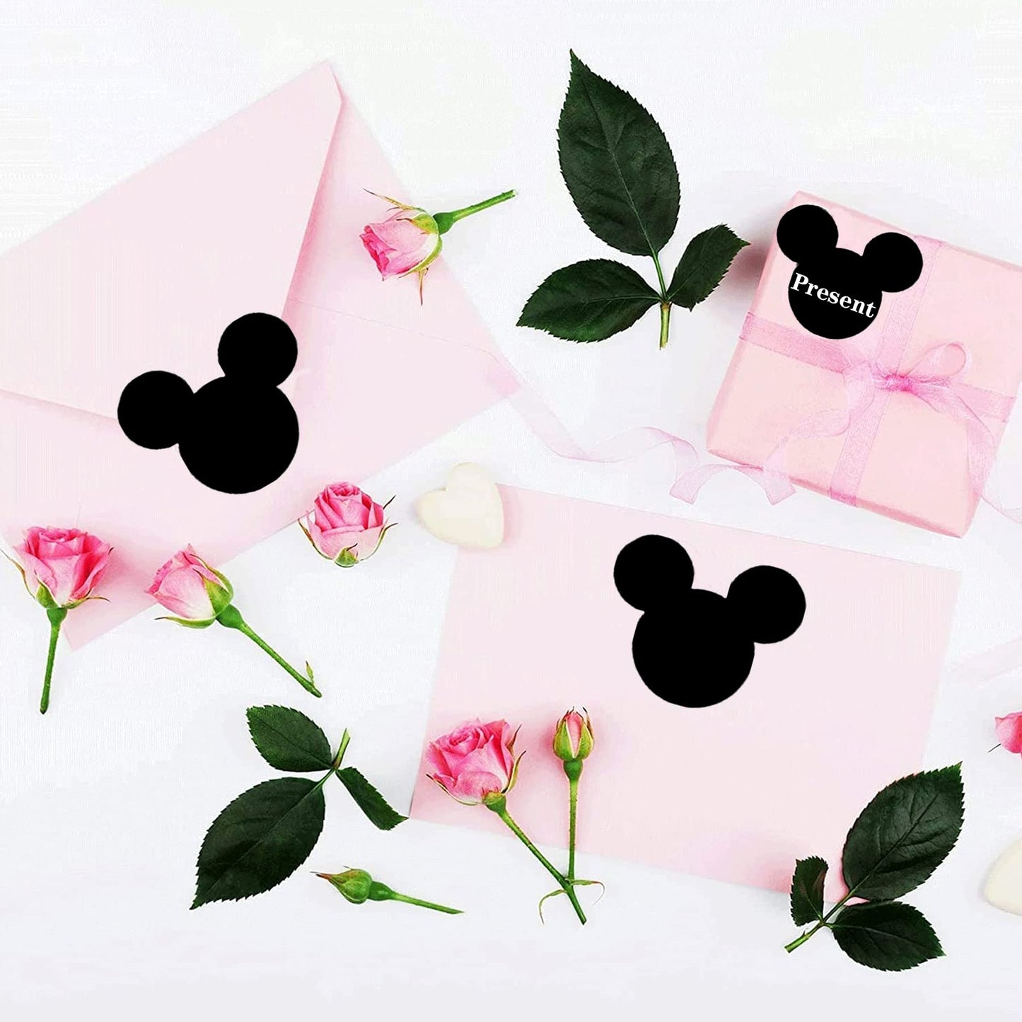 Mouse Vinyl Chalk Chalkboard Stickers Mouse Head Stickers 2.97 x 2.5 Inch PVC Sticker Mouse Heads Sticker 90 Pack Heads Stickerss for Mouses Themed Birthday Party