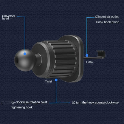 360° Rotating Car Phone Holder Mount for iPhone & Smartphones – Adjustable Air Vent Mobile Bracket with Hook Clip for Hands-Free Use