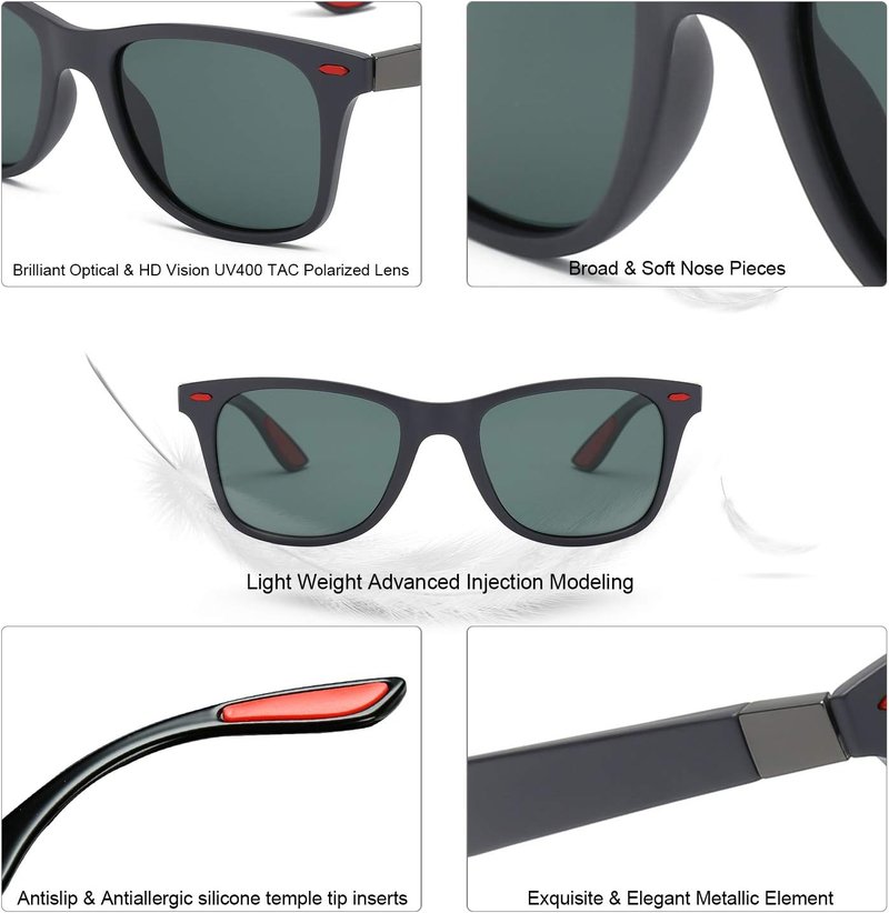 SOJOS Polarized Sports Sunglasses - Lightweight TR90 Design for Running, Cycling, Fishing, Golf | SJ2101