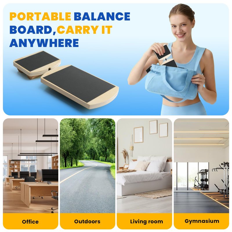 JUMPOW Ankle Balance Board Trainer - Adjustable Axis Board Foot Strengthener, Stability Trainer For Ankle & Leg Exercise, Balance Training, Physical Therapy, Mobility Core Workout At Home Or Gym