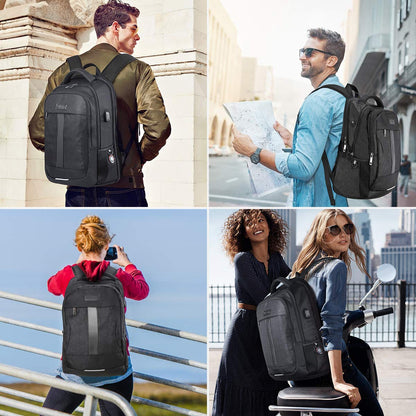 Laptop Backpack, Anti-Theft Business Travel Work Computer Rucksack with USB Charging Port, Large Lightweight College High School Bag for Boy Men Women (15.6inch)