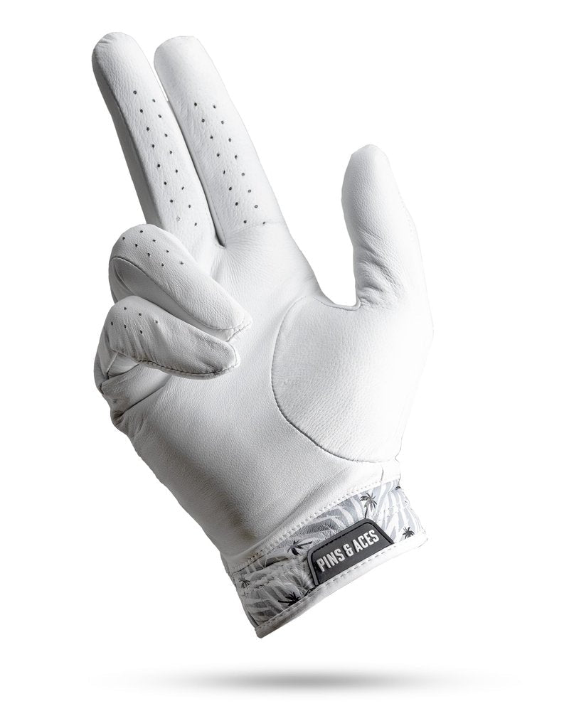 Pins & Aces - Palm Sunday Golf Glove Design - Premium AAA Cabretta Leather, Long-Lasting Durable Tour Glove for Men or Women - Premium Leather Golf Glove Left & Right Hand (Large, Right)