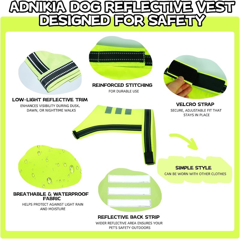 High-Visibility Dog Reflective Vest - Lightweight Adjustable Safety Gear for Night Walking | Perfect for Hunting & Outdoor Use