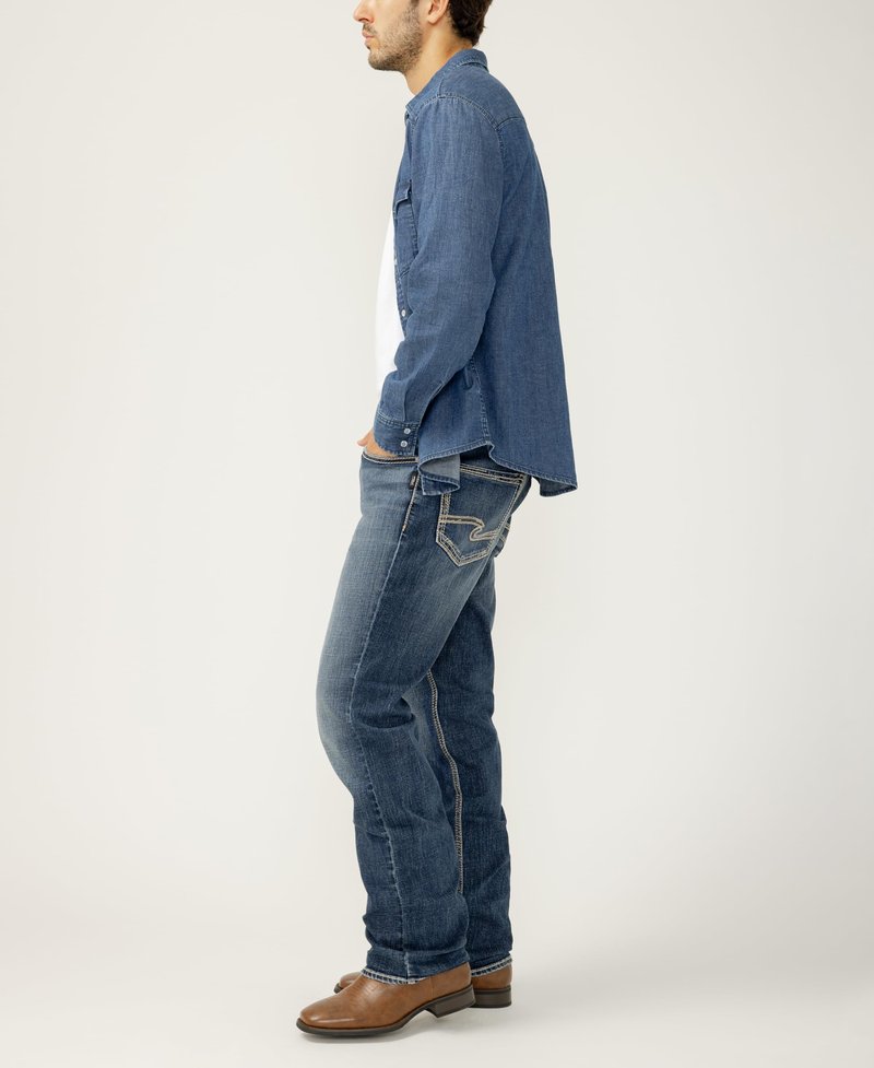 Silver Jeans Co. Men's Grayson Classic Fit Straight Leg Jeans, Dark Wash, 34W x 30L