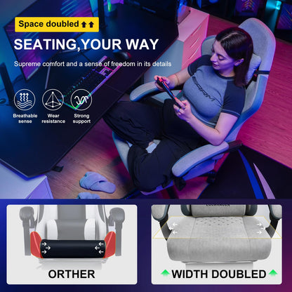 GTPLAYER Gaming Chair, Computer Office Chair with Pocket Spring Cushion, Linkage Armrests and Footrest, High Back Ergonomic Computer Chair with Lumbar Support Task Chair with Footrest