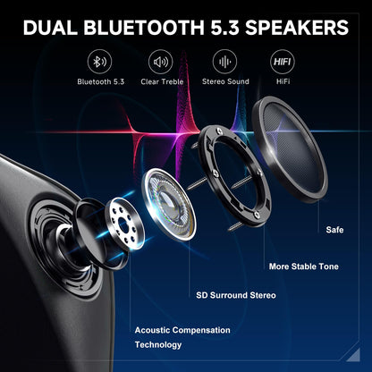 GTRACING Gaming Chair with Speakers, Video Game Chair Bluetooth Music with Lumbar Support, Ergonomic Comfortable Office Computer Chair for Adults, Adjustable Reclining Chairs, 360° Swivel, Light Grey