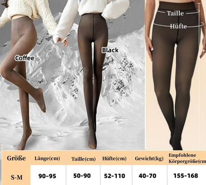 CM C&M WODRO Women's Fleece Lined Tights Fake Translucent Thermal Leggings Winter Sheer Warm Tights Footless Tights