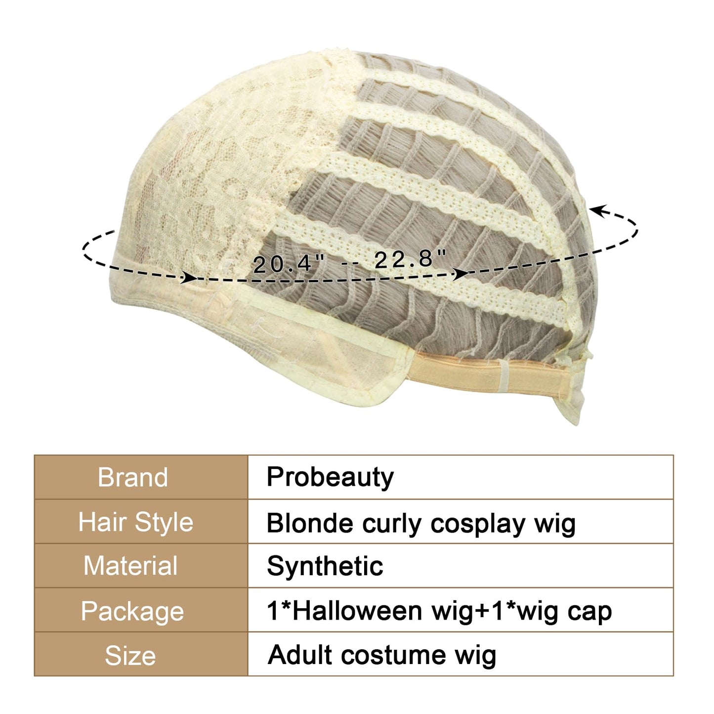 Probeauty Long Blonde Braid Wig Women Halloween Costume Cosplay Wig Cap ( Curly Braid B)