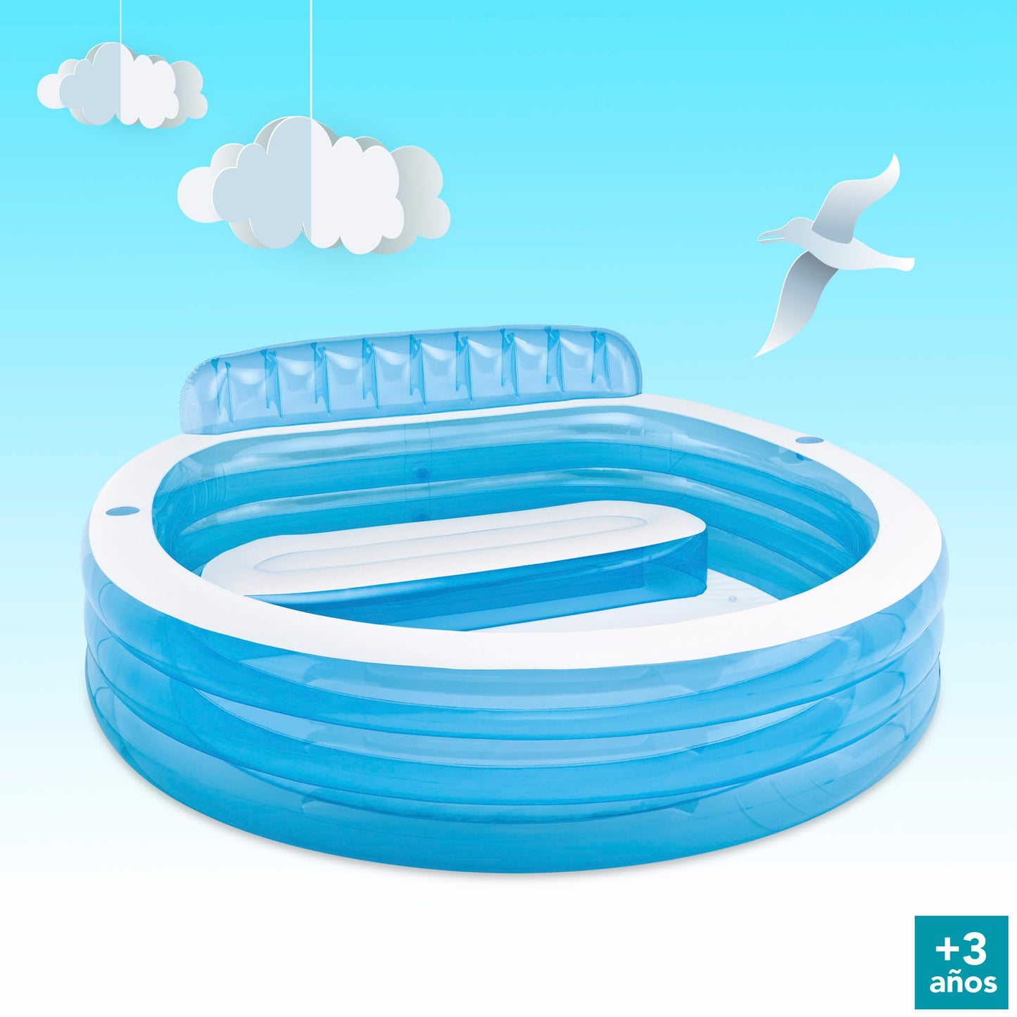 Intex 57190NP Swim Center Family Lounge Pool, 229 x 218 x 76 cm