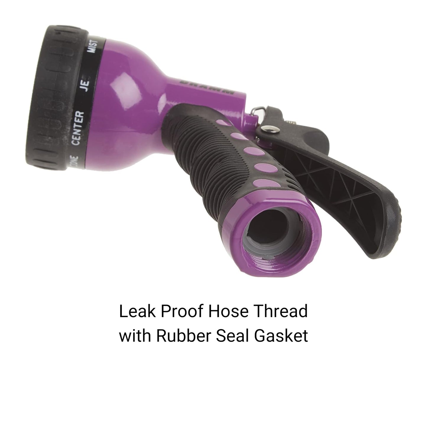 Dramm Revolver Heavy Duty 9 Pattern Quick Click Adjustable Garden Hose Spray Nozzle with Trigger Style Handle, for your Car, Boat, Deck, Sidewalk, Flowers and Young Trees, Green