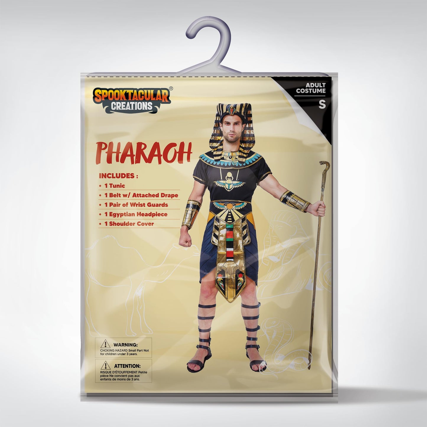Spooktacular Creations Halloween Egyptian Pharaoh Costume Men, Adult Pharaoh Halloween Costume for Men Role-Playing Cosplay (Large)