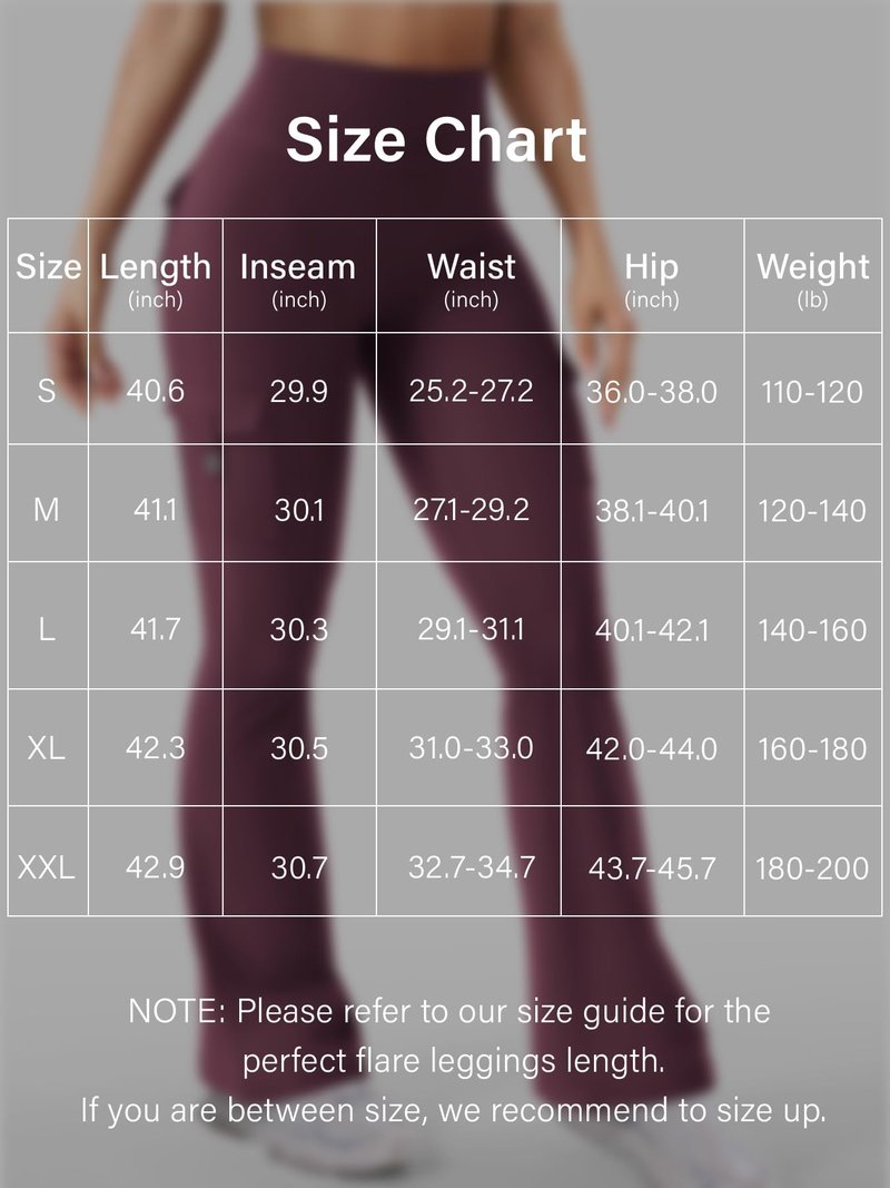 YEOREO CoreFlex Women Workout Flare Leggings with Pockets Hidden Scrunch High Waisted Cargo Gym Yoga No Front Seam Leggings Black Cherry L