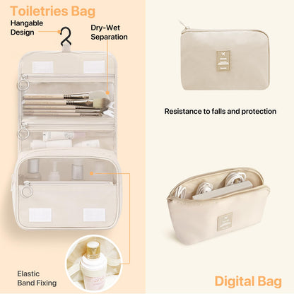 Chijoo 12-piece Packing Cubes Set (Beige), Packing Cubes for Suitcases, Travel Essentials