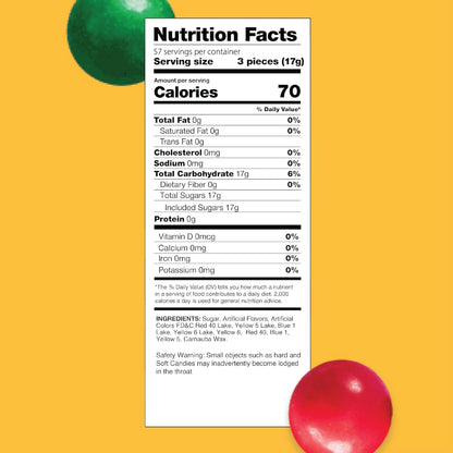 Jaw Breakers - 2 Pound Bulk Pack (About 170 Count) - Assorted Fruit Hard Candy - Individually Wrapped Halloween Candy - Lemon, Lime, Cherry, Orange, and Grape