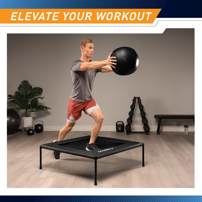 Marcy 40-Inch Square Cardio Rebounder Trampoline (TPL-41SQ) – Stable Steel Frame for Home Gym, Weight Loss, and Balance Training