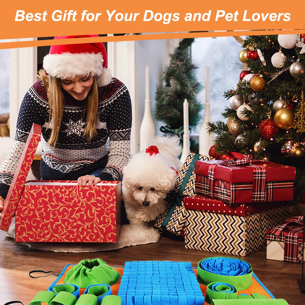 Vivifying Snuffle Mat for Dogs, Interactive Feeding Game for Boredom and Mental Stimulation, Dog Feeding Mat Encourages Natural Foraging Skills and Slow Eating