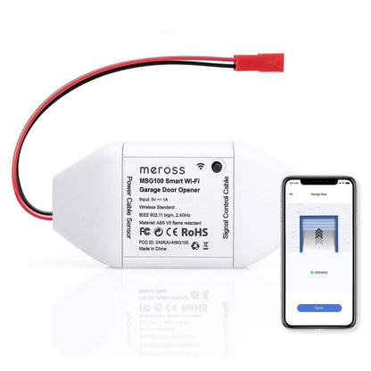meross Smart Garage Door Opener Remote, Compatible with Apple HomeKit, Amazon Alexa, Google Assistant, CarPlay and SmartThings, No Hub Required