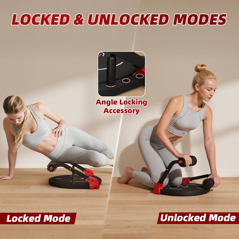 Mdeam Ab Machine, Upgraded Sit Up Machine with Flat Backrest Multi-functional Sit Up Exercise Equipment for Home Gym with Angle Locking Accessory/4-Level Resistance/Massage Roller/330LBS Steel Frame