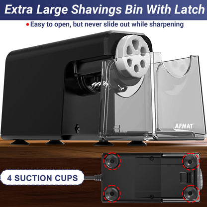 AFMAT Electric Pencil Sharpener Heavy Duty, 6 Holes, Auto Stop Pencil Sharpeners for School, Classroom Electric Sharpener for 6-11mm Pencils, 7000 Sharpening Times, Do not Eat up Colored Pencils, PSX1