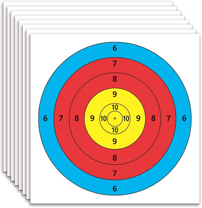 Archery Targets Paper - 20/50 Pack Bow & Arrow Targets for Hunting | 10/5 Rings, 16x16/15.7x15.7in