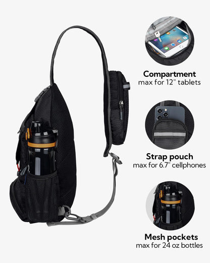 Waterfly Packable Small Crossbody Sling Backpack Foldable Shoulder Chest Bag Daypack for Hiking Traveling Men Women