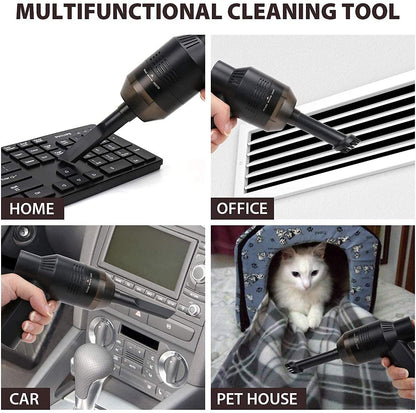 Honlibey New Cordless Mini Computer Vacuum, Portable Vacuum Cleaner Keyboard Cleaner Kit - Cleaning Dust, Hairs, Crumbs, Scraps, Ash for Laptop, Keyboard, Computer,Car, Pet House, Sewing Machine