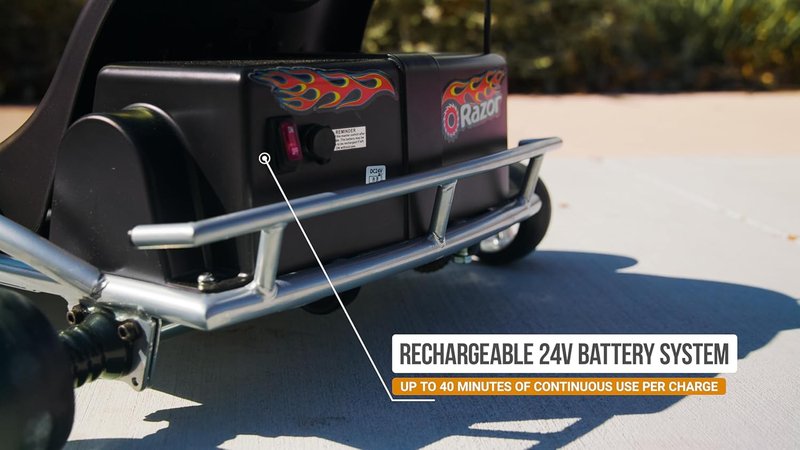 Electric Go-Kart for Ages 8+ | Razor Ground Force One - 12 MPH, 40 Min Runtime, Variable Speed Throttle
