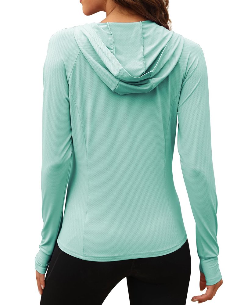 We1Fit Women's UPF 50+ Sun Protection Jacket Lightweight Athletic Zip Up jacket Full Zip Long Sleeve Shirts