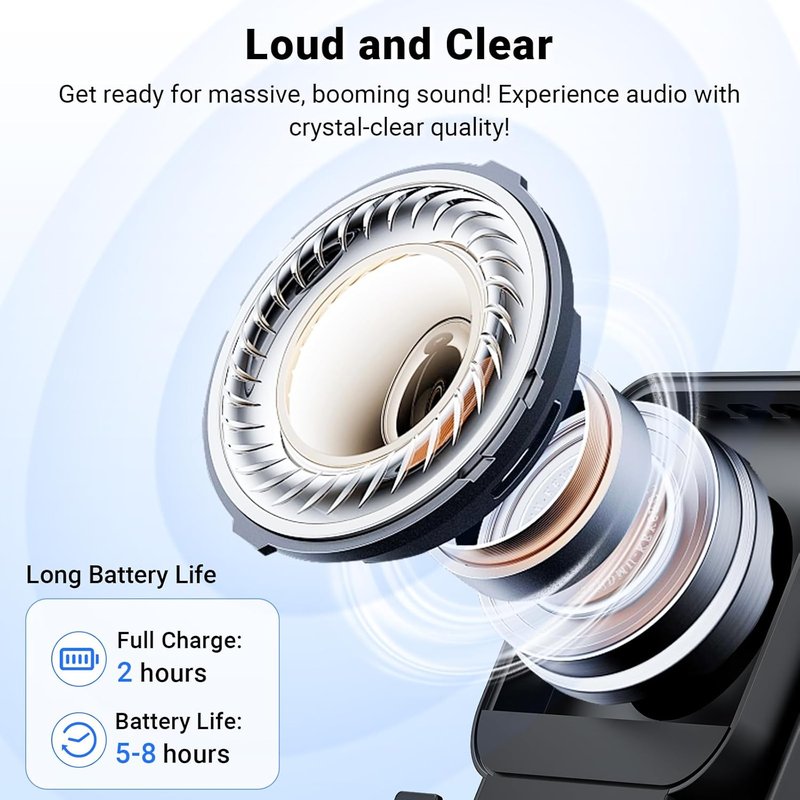 Induction Speaker - 5-in-1 Wireless Bluetooth Audio with Phone Stand & Colorful Light | Rechargeable for iPhone & Android (Black)