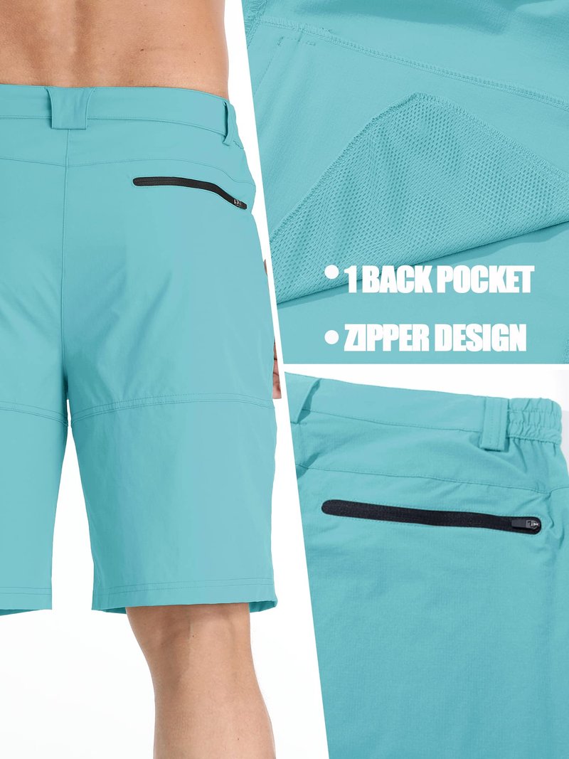 TACVASEN Mens Hiking Cargo Shorts Outdoor Casual Lightweight Quick Dry Waterproof Breathable Fishing Dress Shorts Water Blue 36