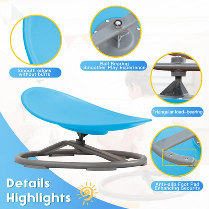 BABAMU Sensory Chair for Kids Autism Sensory Products Sit and Spin Autism Toys Spinning Chair ADHD Swivel Chair Training Body Coordination (Blue)