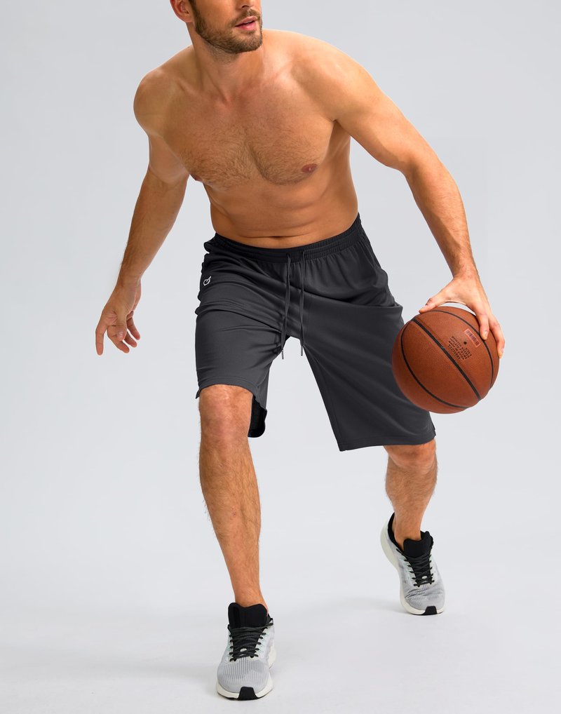 G Gradual Men's Athletic Shorts with Pockets 11" Long Basketball Shorts Lightweight Quick Dry Gym Workout Shorts for Men(Dark Gray,XXXL)