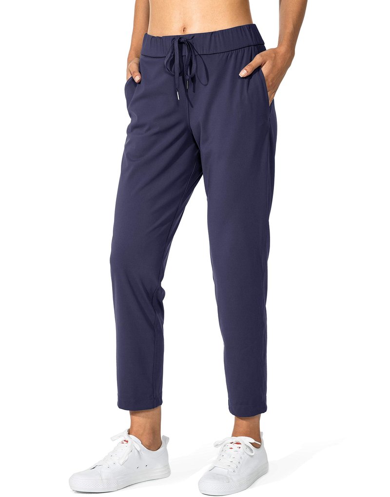 G Gradual Women's Pants with Deep Pockets 7/8 Stretch Sweatpants for Women Athletic, Golf, Lounge, Work (Navy, 3X-Large)