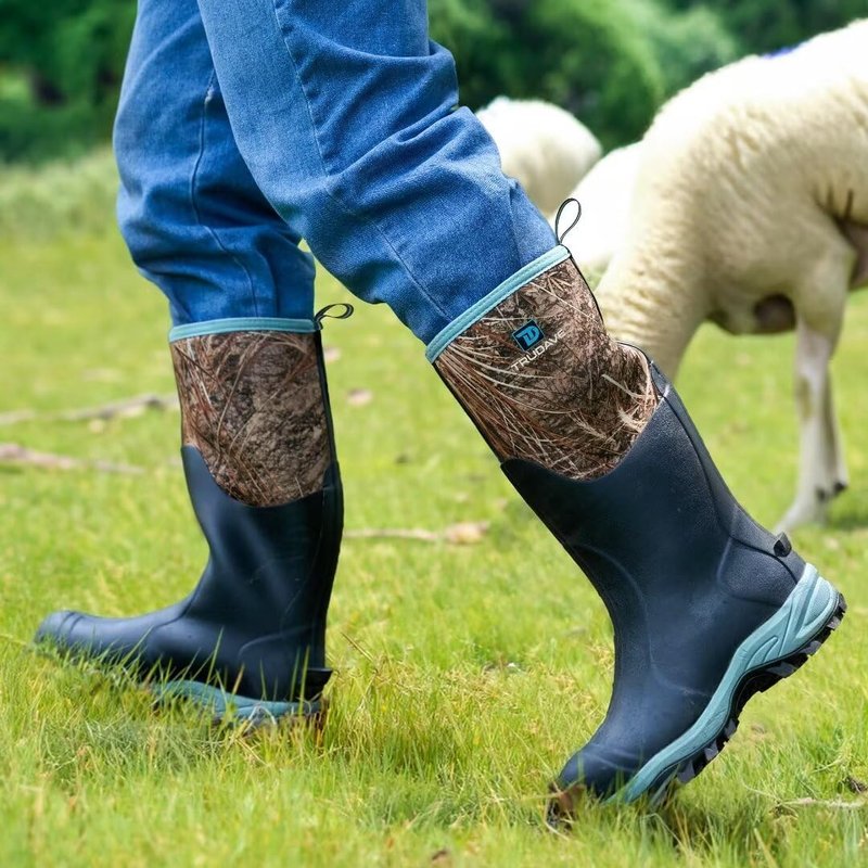 Rubber Boots for Women - Waterproof Insulated Mud Rain Boots with Steel Shank | Anti-Slip Outdoor Work Boots, Size 6-11