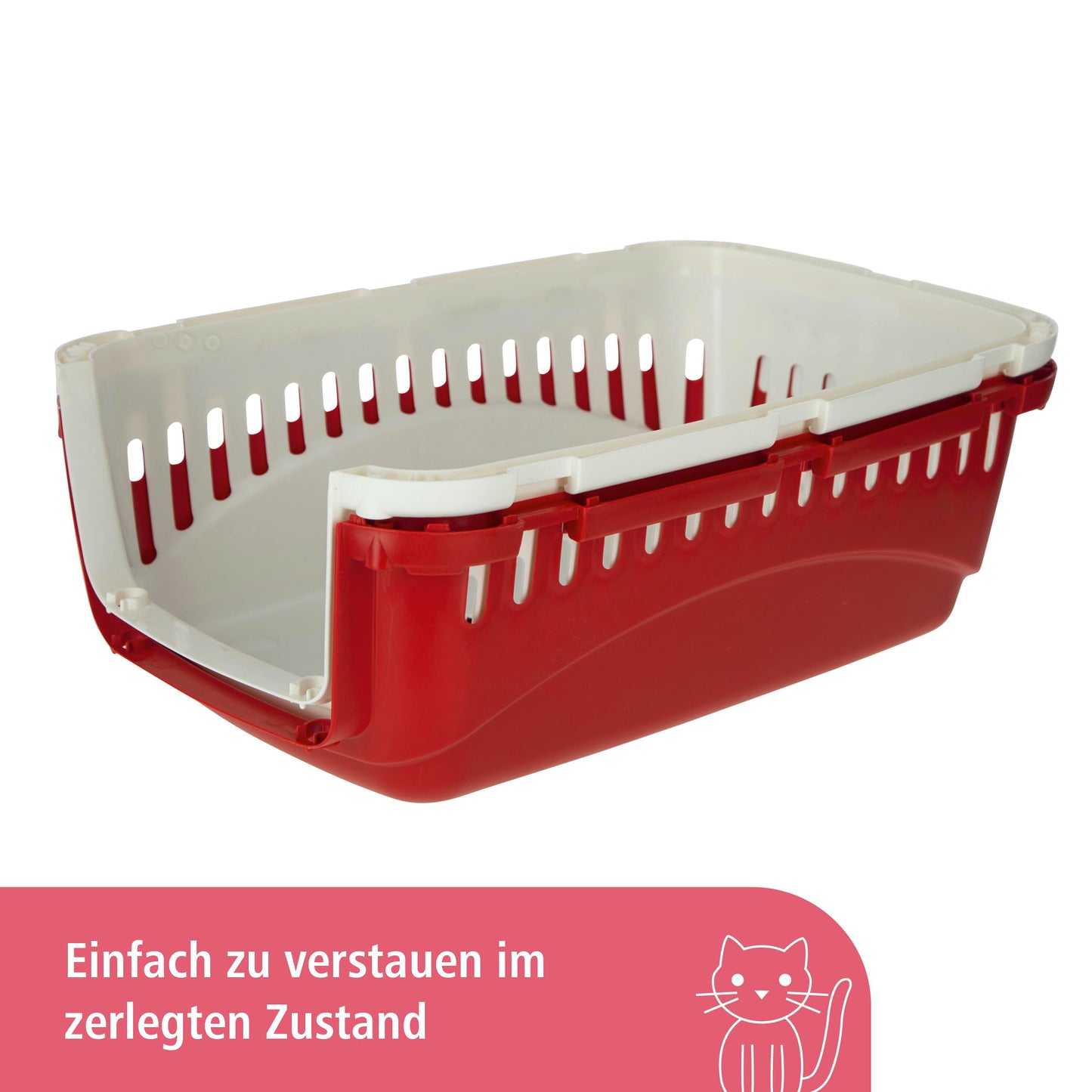 Kerbl Transport Box Expedion with Plastic Door, 45 x 30 x 30 cm, Creme/ Bordeaux