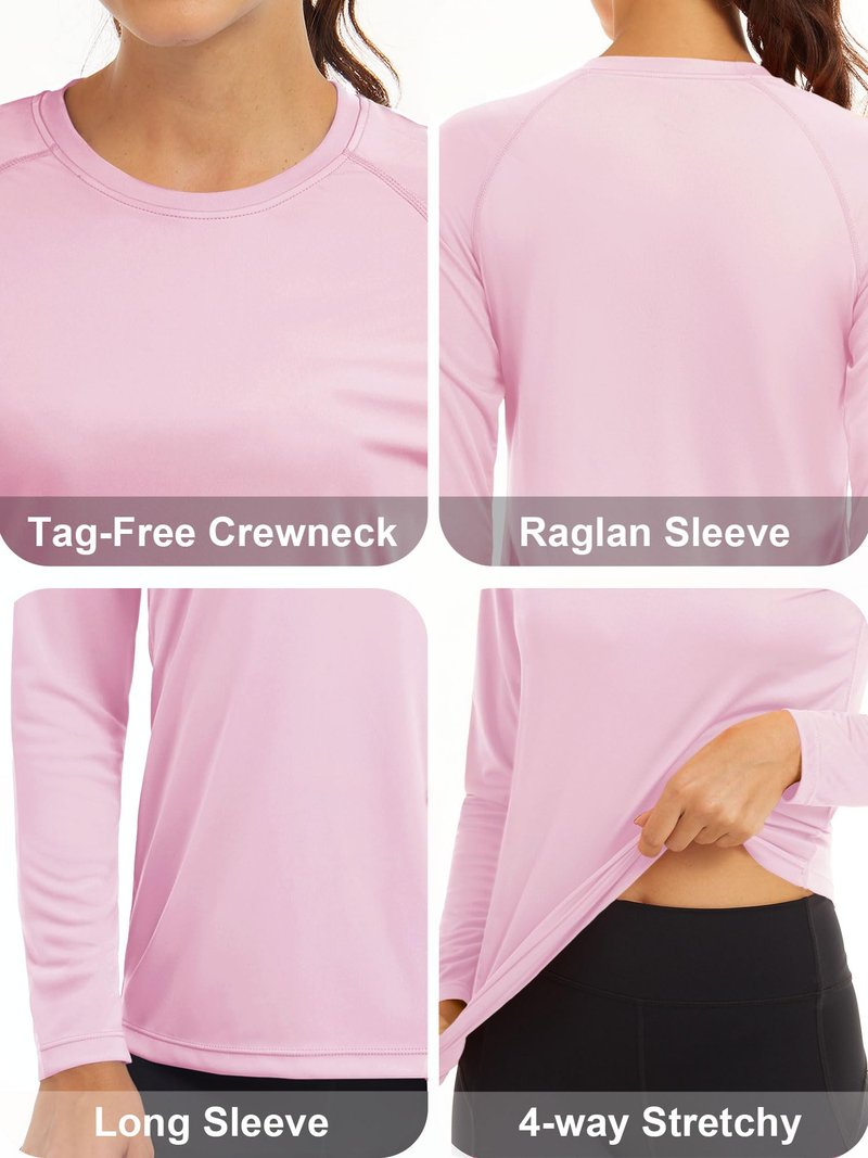 MAGCOMSEN Sun Protection Shirts for Women Long Sleeve UV Lightweight Moisture Wicking Summer T Shirt for Running Workout