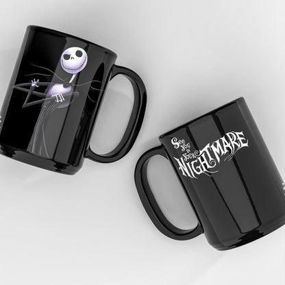 Zak Designs Disney Tim Burton The Nightmare Before Christmas Unique Color Change Ceramic Coffee Mug for Hot Drinks, Collectible Keepsake (15 oz, Jack Skellington)