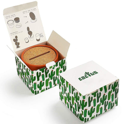 Coasters DIY Cactus Coaster Set of 6 Pieces with Flowerpot Holder for Drinks Novelty Gift for Home Office Bar Decor and Improvement, Sirensky Brand