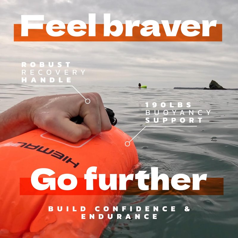 Swim Buoy for Open Water with Dry Bag 15L - Fully Waterproof Swim Bubble - Be Safe with Higher Visibility, Toughened Nylon and Rest Handle Swimming Buoy - Open Water Buoy for all Season Swimmers