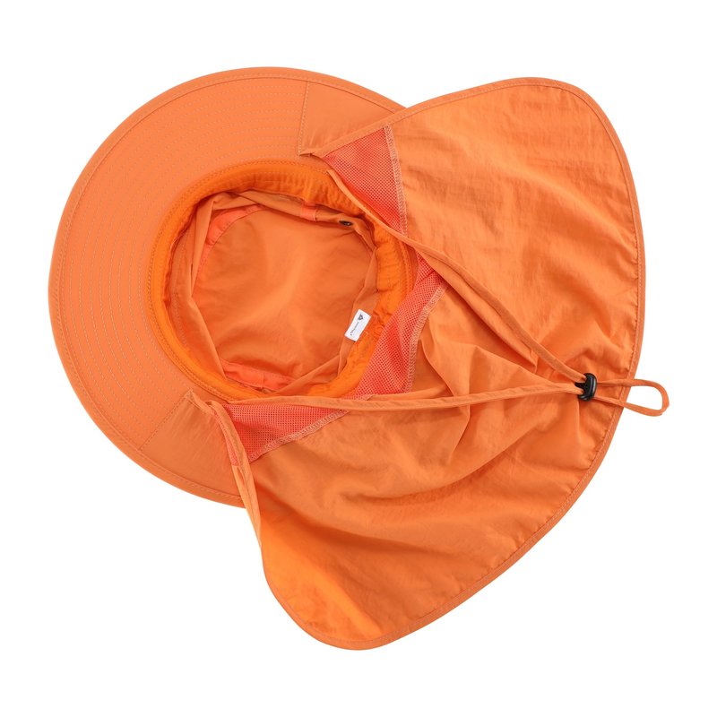 Home Prefer Mens Sun Hat with Neck Flap Quick Dry UV Protection Caps Fishing Hat (Orange)