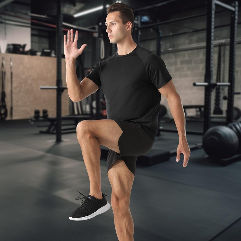 HYCOPROT Men’s Quick Dry Workout T Shirts Moisture Wicking Short Sleeve Athletic Loose Fit Undershirts Lightweight Breathable Activewear Tee Tops Fitness Clothing for Running Training Hiking Casual