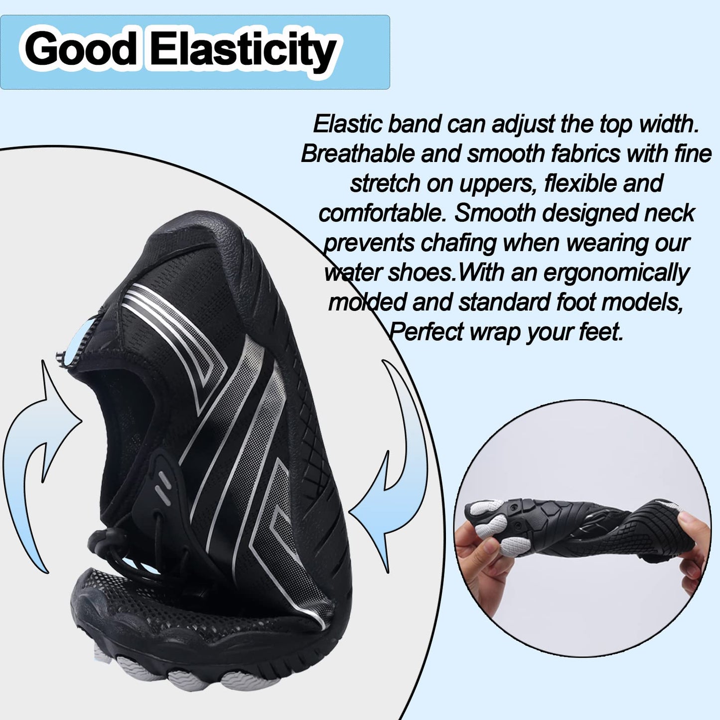 Bravover Unisex Water Shoes for Men Women with Five Toes Design Quick Dry Barefoot Aqua Shoes Ideal for Swim Pool Surf Beach Sea Activities