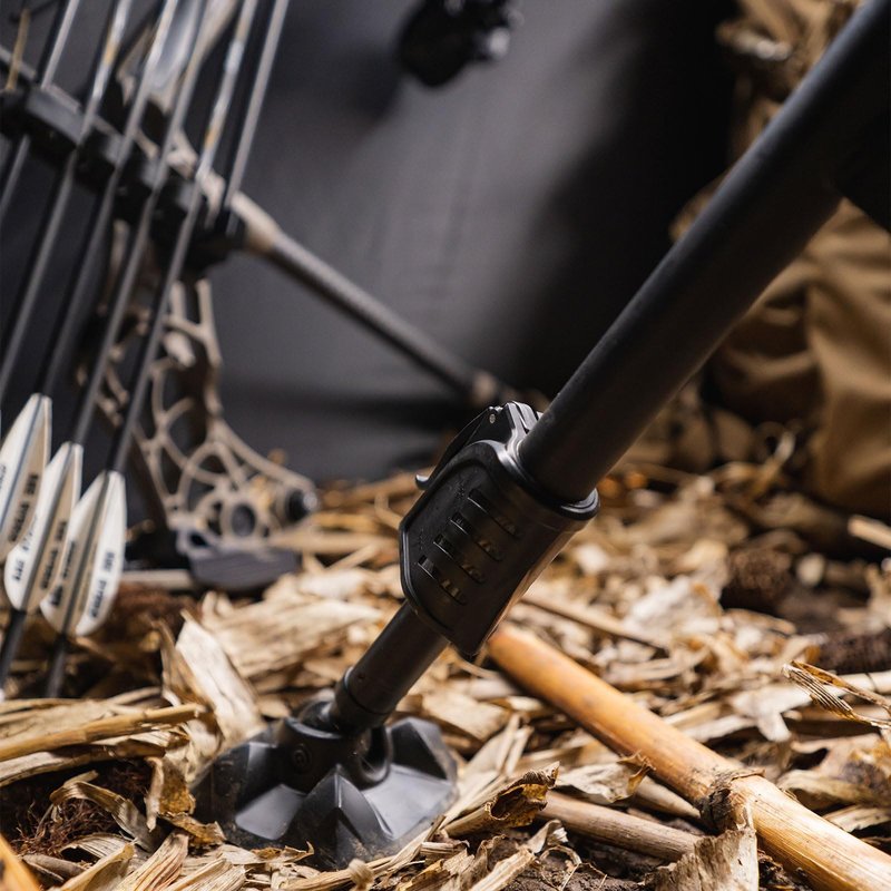 Muddy Swivel Ground Seat with Adjustable Legs - Durable Foldable Portable Hunting Outdoor 360 Degree Flex-Tek Seat with Integrated Armrests & Removable Carry Strap, 300 Lbs. Maximum Capacity