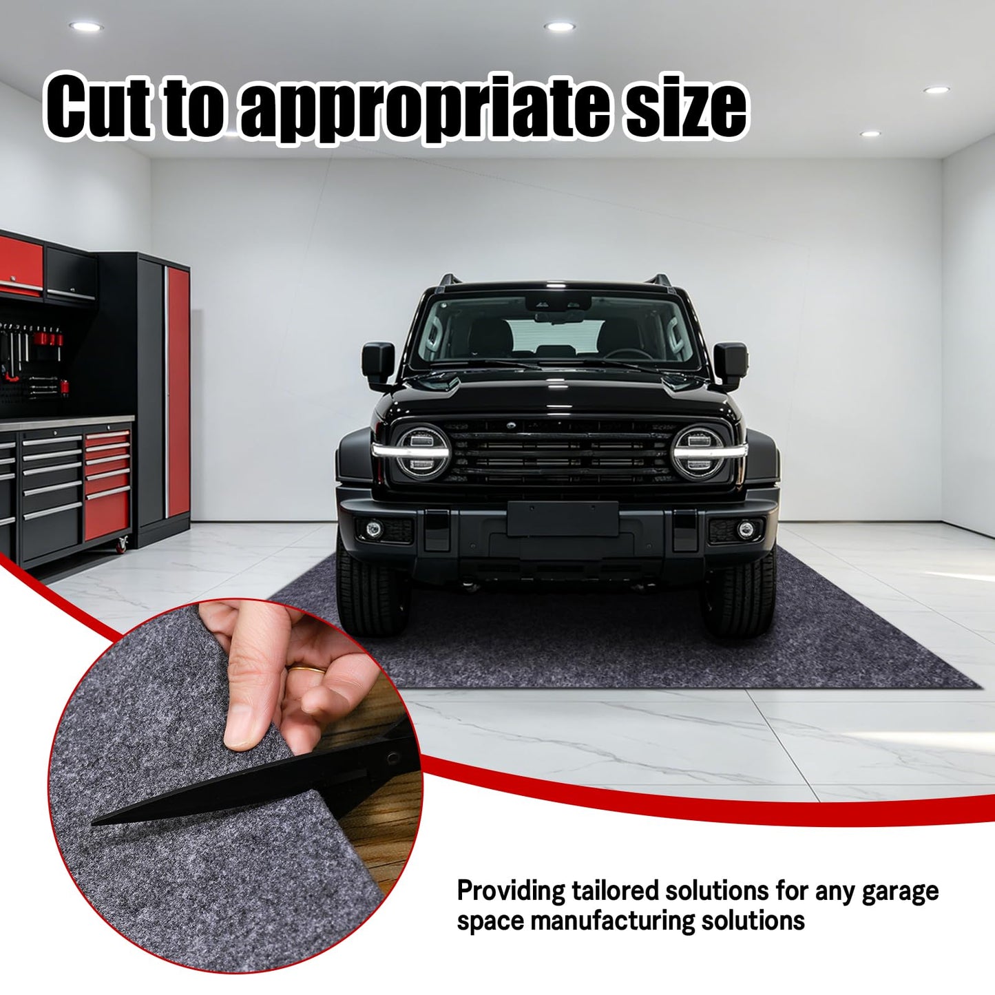 Garage Floor Mat 7.4x17 FT Large Waterproof Oil Spill Mat Non-Slip Backing Paking Mat for Under Car Washable Heavy Duty Floor Protector for Garage, Driveway