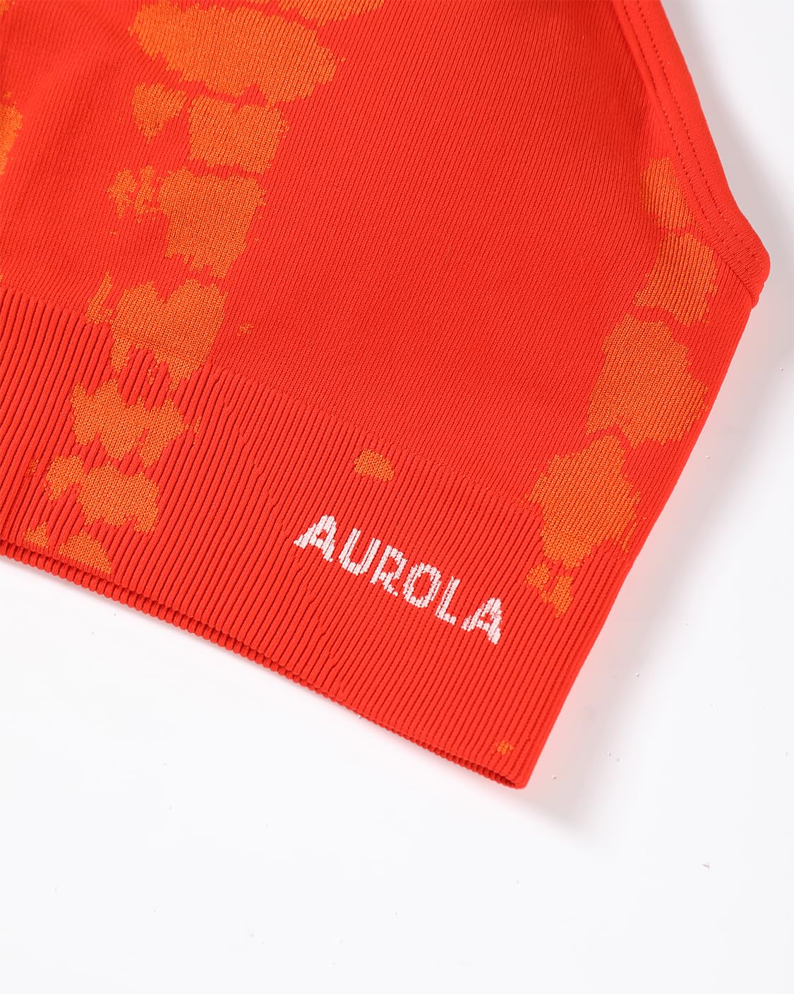 AUROLA Serpent Seamless Sports Bras for Women,Backless Padded Strappy Workout Gym Yoga Crop Tops,Halloween Orange,S