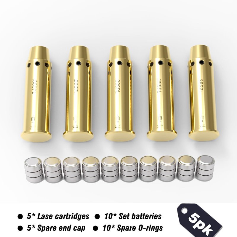 ARKSight 38 SPL x5pcs Dry Fire Training Cartridge Integrated Snap Cap for Dry Fire Trainer, Red Dot Beam Bullet with Double O-Ring