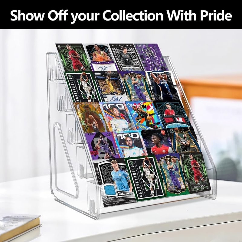 5-Tier Trading Card Display Stand - Vertical Tabletop Holder for PSA BGS SGC Graded Cards | Ideal for Baseball & Basketball